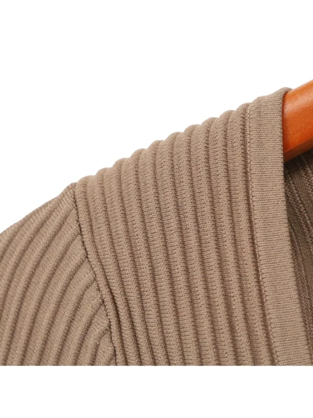 Madewell Ottoman Crop Sweater Tee Shirt Top Ribbed in Light Umber Brown L - Picture 5 of 6